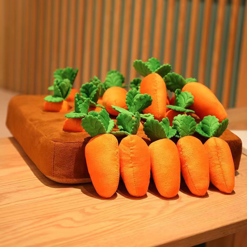 Carrot Farm Interactive Plush Dog Toy